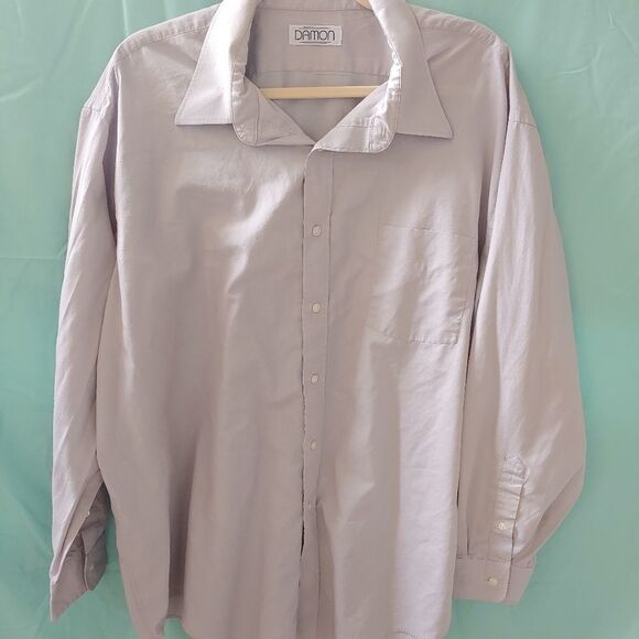 Damon VINTAGE Men's BIG Size (No tag See Description) Grey Dress Button Up Shirt - Picture 1 of 3
